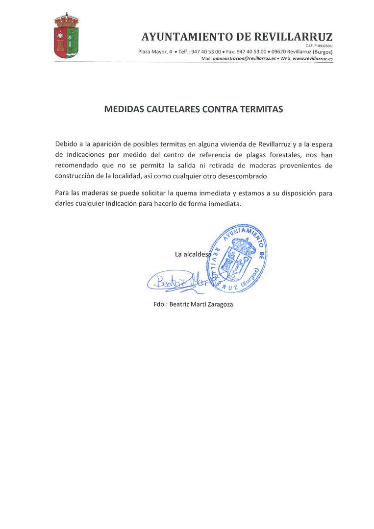 MEDIDAS CAUTELARES CONTRA TERMITAS